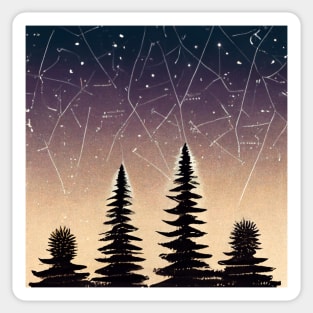 A sky full of stars at dusk Sticker